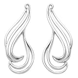 14K White Gold Freeform Earring