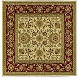 Safavieh Lyndhurst Collection LNH212K Ivory and Red Square Area Rug, 6-Feet Square