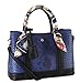 Rimen & Co. PU Leather Snake Skin Pattern Top Handle Handbag Accented with Scarves Décor Enlaced Womens Purse Handbag SW-3610