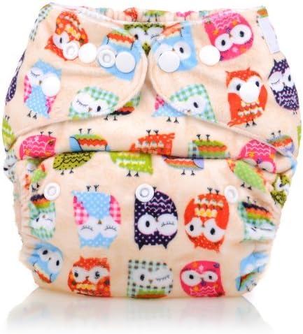Reusable Washable Microfleece One Size Cloth Diapers, Owl Color: Owl Model: M27 (Newborn, Child, Infant)