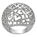 Silvertone Circle and Heart Cut-out Dome Ring