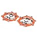 abcGoodefg One Pair Anti Slip 8 Teeth Ice Claws Crampons Non-Slip Shoes Cover Shoe Chains with Stainless Steel Chain Snow for Outdoor Ski Hiking Climbing Dig Ect. (Orange)