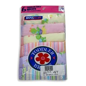 Dana Wear - Toddler Girls 6 Pack Briefs, Multi