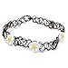 White Flower Tattoo Choker Necklace Retro 80s 90s Style Elastic