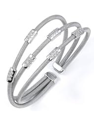 Sterling Silver & Cz Bangle