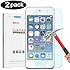 Omoton New iPod touch (6th Gen, 2015 Released) Tempered Glass Screen Protector, 0.26mm Ultrathin Screen Protector with [9H Hardness] [Super Clarity] [Scratch-Proof] [No-Bubble Installation], 2 pack