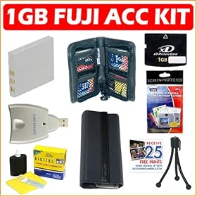 Click here to buy 1GB Deluxe Accessory Kit for Fujifilm Finepix Z1, Z3, Z5fd, F470, F460, F650, V10, F700....