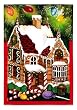 Gingerbread House Silk Reflections Garden Size Flag