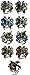 Set of 8 Mini Jaw Clips Claw Clips Decked w. Sparkling Crystals, LPW864175-5-8