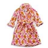 Sweet n Sassy - Toddler Girls Argyle Robe, Pink, Orange