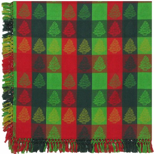 Durable Hand Woven 100% Cotton Jaquard Christmas Tree Tablecloth 54" X 90"
