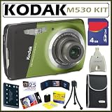 Cheap Kodak EasyShare M530 12MP Digital Camera with 3x Wide Angle Optical Zoom and 2.7 Inch LCD in Green + 4GB Deluxe Accessory Kit