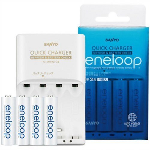 SANYO eneloop 残容量チェック機能付 急速充電器セット (単3・単4用充電器) N-MR58TGS