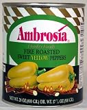 Ambrosia Peppers, Yellow, Fire Roasted, 28 oz. can