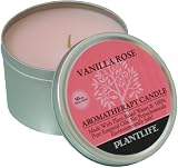 Vanilla Rose Aromatherapy Candle-made with 100% pure essential oils - 6oz tin