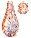 100% Handcraft Murano Glass Art Glass Vase Mouth Blown Art Rainbow Swirl Sprial Vase