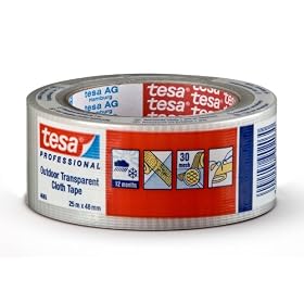 Tesa Clear Transparent Gaffer Duct Tape, 48 mm x 25 m
