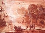 Kunstreproduktion: Claude Lorrain, The Disembarkation of Warriors in a Port, possibly Aenea, 28 x 20