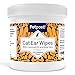 Petpost | Cat Ear Cleaner Wipes - 100 Ultra Soft Cotton Pads in Coconut Oil Solution - Treatment for Cat Ear Mites & Cat Ear Infections
