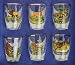 6 Piece Set Hunting Animal Shot Glasses with Gold Rim