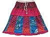 Womens Indi Boho Patchwork Cotton Skirt Floral Pink Vintage Skirt