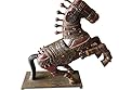 Antique Wooden Galloping Horse Statue Hand Carved Decorative Rajput Horse Sculpture Antique Wooden Galloping Horse Statue Hand Carved Decorative Rajput Horse Sculpture