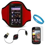 Red Durable Neoprene Exercise Sports Workout Armband with Adjustable Velcro ....