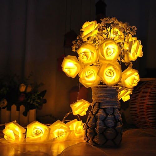 20LED Rose Flower Fairy Wedding Garden Party Xmas Decor Christmas String Lights WarmWhith no.31