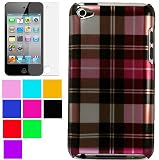 Cover for iPod touch 4th gen for New Ipod Touch 4th Generation with Camera Suitable for 8G 32G 64G + New Ipod Touch 4G Clear Screen Protector , PinkChecker