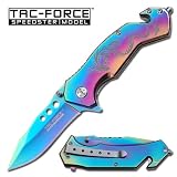 NEW AO Titanium Rainbow Dragon Rescue Knife TF759RB