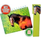 3-D Horses Themed Souvenir Photo Storage Album With FREE Bonus Bookmark by 