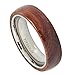 6mm Domed Hawaiian Koa Wood Inlay Titanium Wedding Band