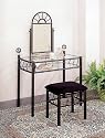 Furniture online: Sunburst Design BLACK VANITY SET - Table, Mirror and Bench