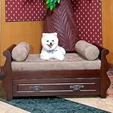 IMAGE OF Sleigh Pet Bed - in Mahogany wood