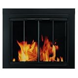 Pleasant Hearth AT-1000 Ascot Fireplace Glass Door, Black, Small