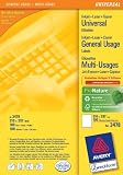 Produkt-Bild: Avery Zweckform, 3478, 100 Blatt, Universal-Etiketten, wei&szlig;, 210 x 297 mm