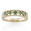 14K Yellow Gold Emerald Anniversary Band