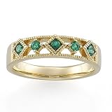 14K Yellow Gold Emerald Anniversary Band