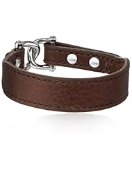 Fossil D-Link Leather Silver Bracelet