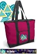 Tri Delta Dolphin Design Tote Bag Rich Pink Tri Delta - For Travel or Beach Best Unique Gift Ideas for Her, Women, or Ladies