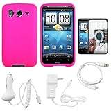 Hot Pink Rubberized Soft Silicone Skin Cover Case for AT&T Wireless New HTC ....
