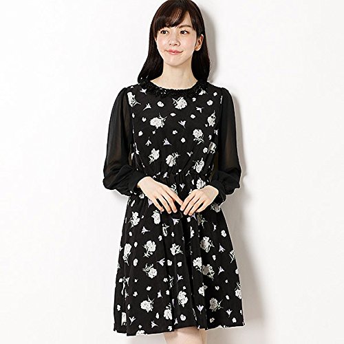 アースミュージック＆エコロジー（earthmusic&ecology） ボリュームスリーブフラワーワンピース