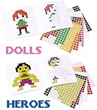 絵に合わせてシールを貼って可愛いピクセルアートの完成！【ピクセルアート】2種から♪アメリカン雑貨アメリカ雑貨 (ドール　(90949))