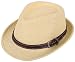 AbbyLexi Kids Straw Trillby Fedora Hat Short Brim Sunhat Panama Cap, Belt Buckle