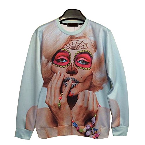 Unisex Hipster Sweatshirt Marilyn Monroe Sugar Skull T Shirts (Xl)