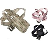 MABUA Physical Therapy Gait Belt with Metal Buckle - Beige 60". Also available in Beige 72", Black 60", and Beige Loop Handles 60".