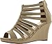 Top Moda Womens Lord-7 Gladiator Inspired Bird Cage Strappy Wedge Sandal