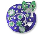 Clearly Charming Round Cat Silver & Enamel Pin