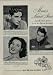 Search : Music's Newest Stars ... already their genius is on RCA Victor Records. LEONARD BERNSTEIN is guest conductor of the St' Louis Symphony Orchestra in a new RCA Victor Red Seal recording of his "Jeremiah" Symphony. NAN MERRIMAN sings the text for mezzo-soprano in the recording of Leonard Bernstein's "Jeremiah" Symphony. WILLIAM KAPRELL, pianist, gives you a dazzling example of virtuosity and sensitivity - his new RCA Victor Red Seal recording of Liszt's Mefisto Waltz. ..... 1946 RCA Victor Records Ad, A3843.