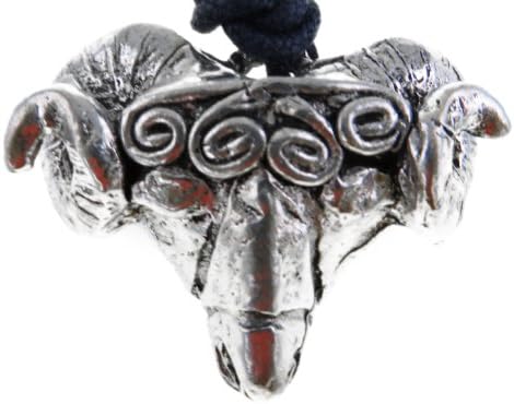 Norse or Celtic Ram Head Necklace (Solid Pewter)